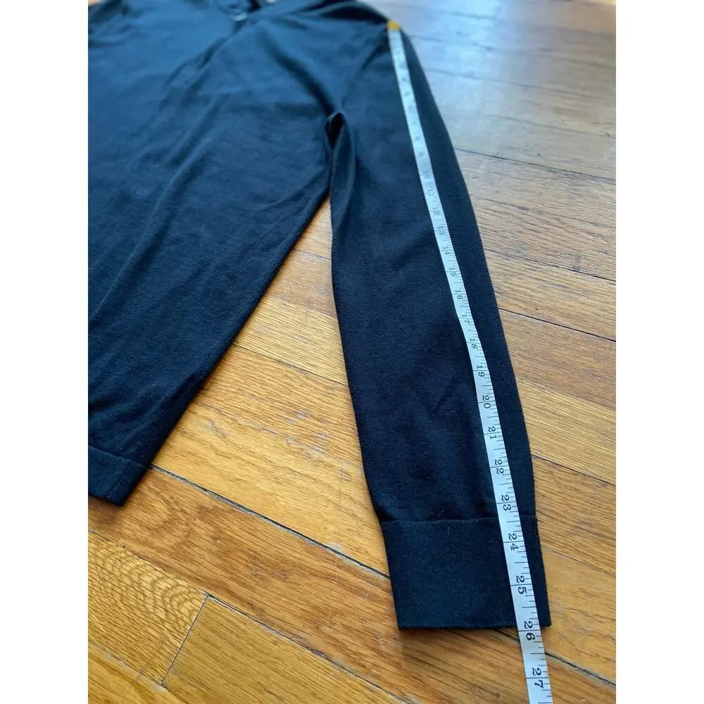 BANANA REPUBLIC Pima Cotton Cashmere 1/4 Zip Black Sweater Mens sz M